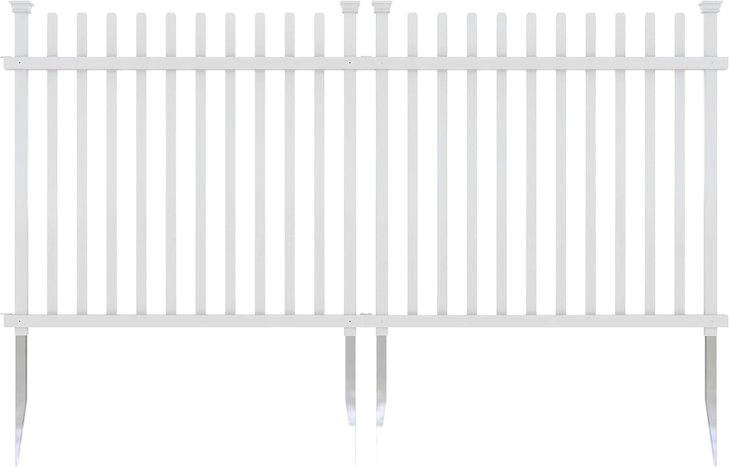 Vinyl Picket Fence 44" W x 41" H 2 Pack and White Vinyl Gate Kit 59.7" W x 41.1" H E6254