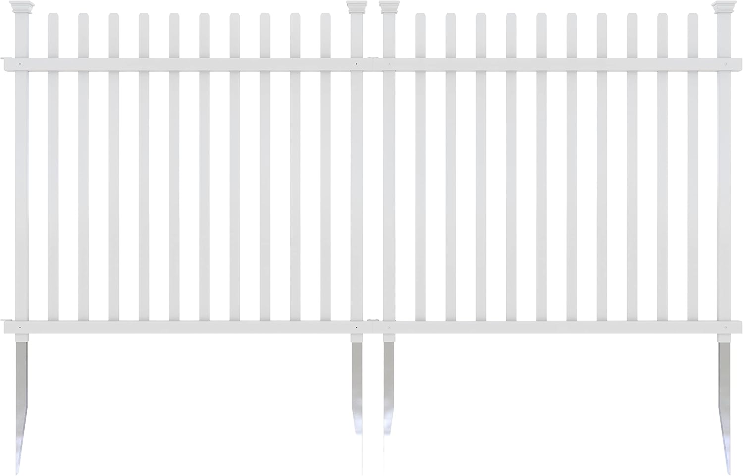 Vinyl Picket Fence 44" W x 41" H 2 Pack and White Vinyl Gate Kit 59.7" W x 41.1" H E6254