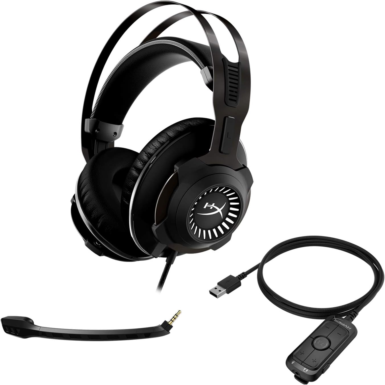Gaming Headset with 7.1 Surround Sound, Memory Foam, Leatherette, Steel Frame, Detachable Microphone K126