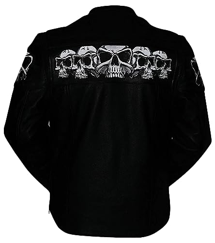 Black Leather Motorcycle Jacket V8595