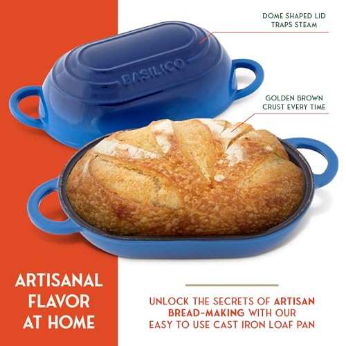 Blue 2 Qt Enameled Cast Iron Bread Oven with Lid I80800