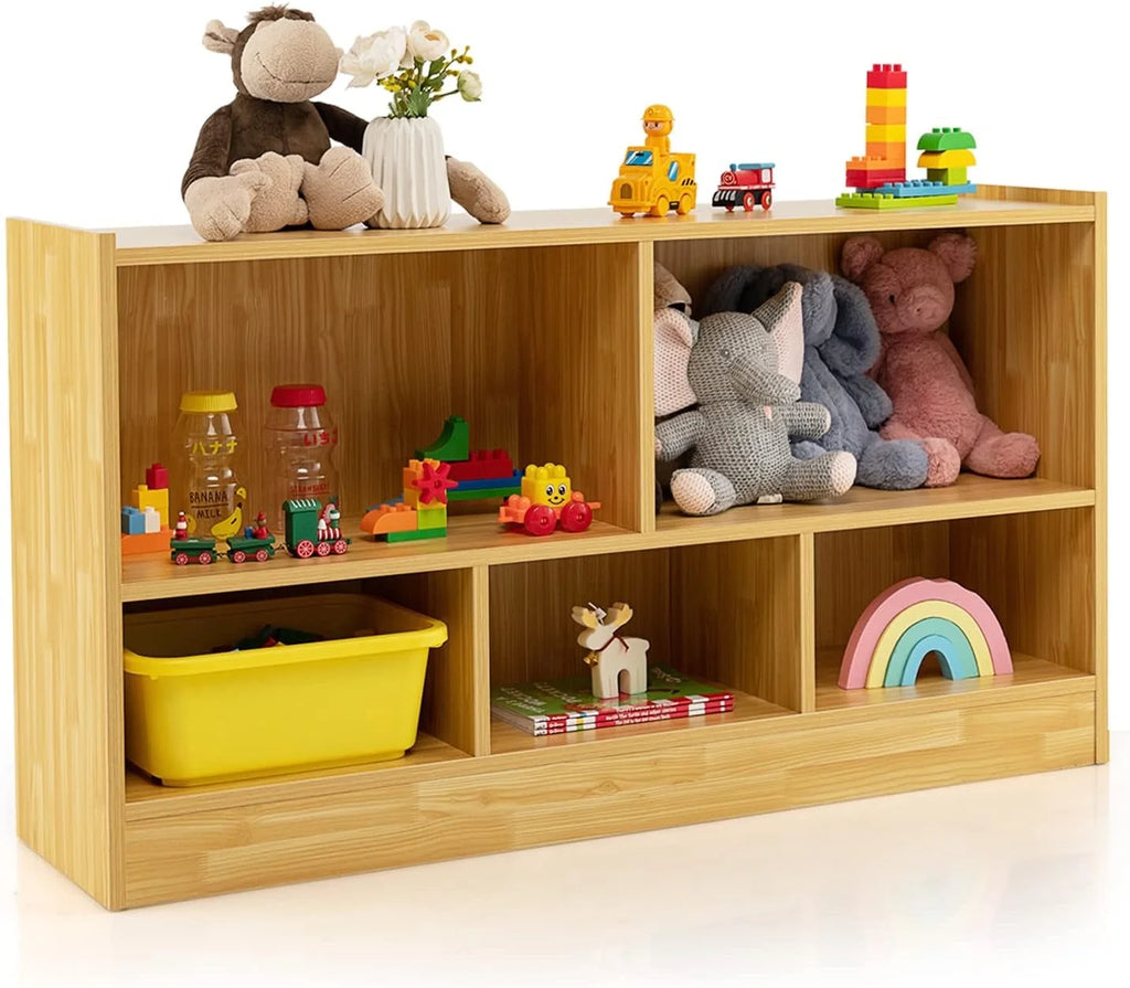 5-Section 2-Tier Wooden Storage Shelf X4269