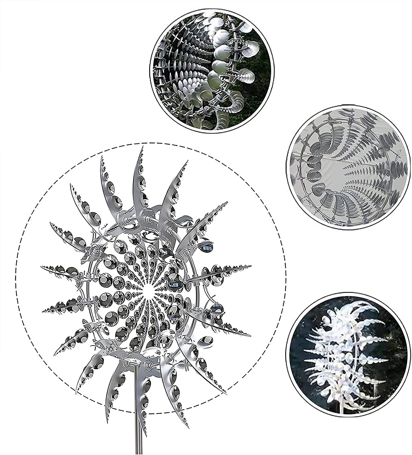 White Kinetic Windmill Spinner J60263