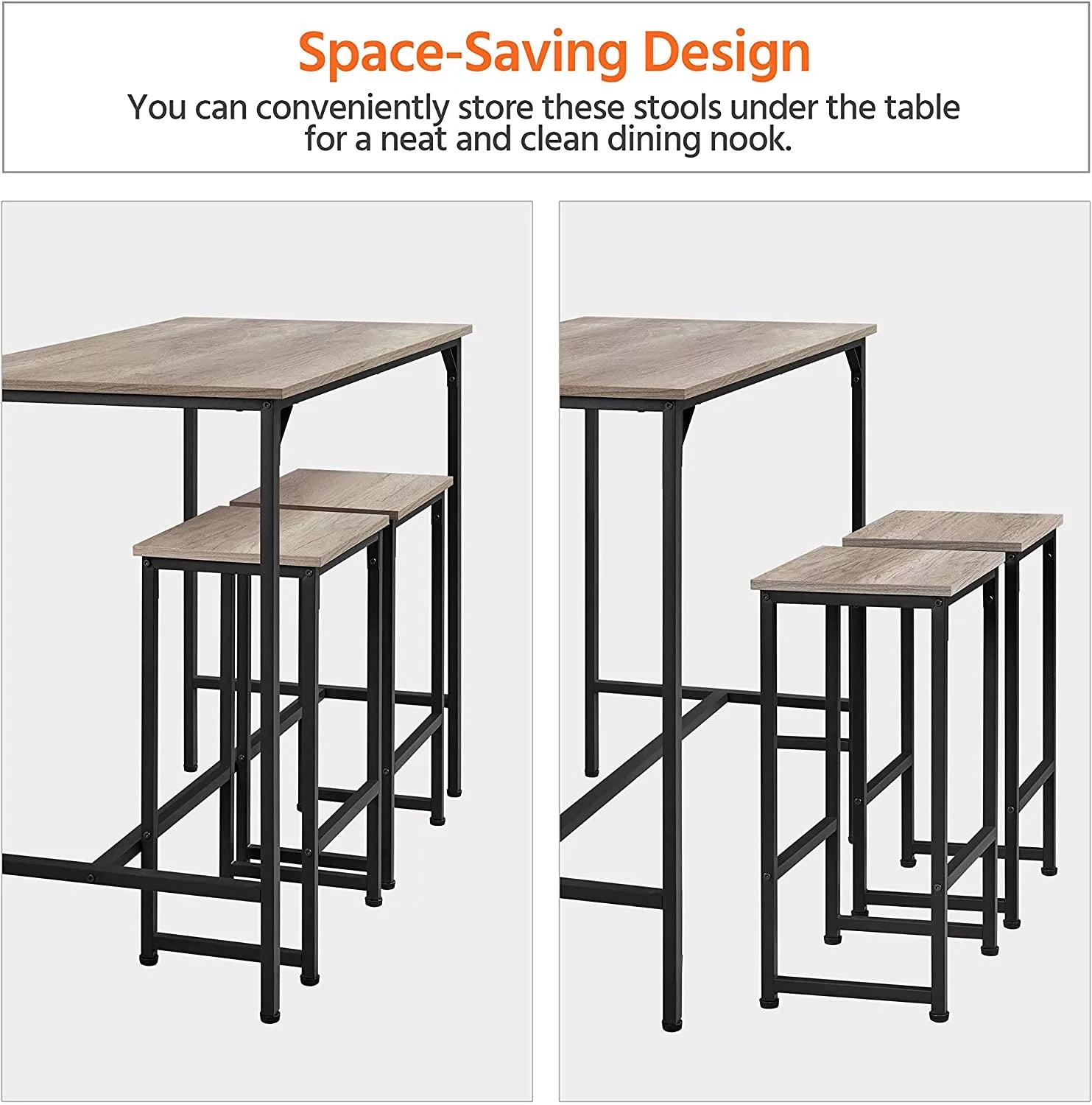 3 Piece Bar Table Set with 2 Bar Stools M133752