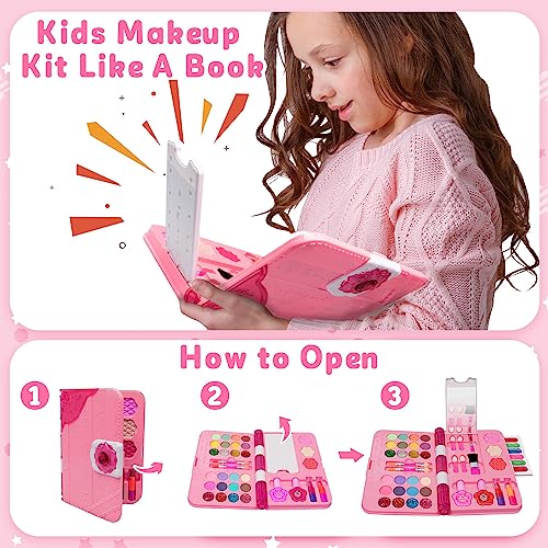 48Pcs Washable Play Make Up Toys Set with Mirror (Blue) S59723