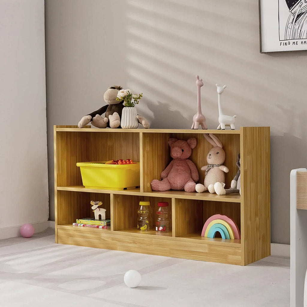 5-Section 2-Tier Wooden Storage Shelf X4269