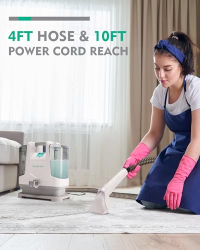 Portable Carpet Spot and Upholstery Cleaner, Lightweight Handheld Deep Cleaner Machine, White & Light Grey S8088