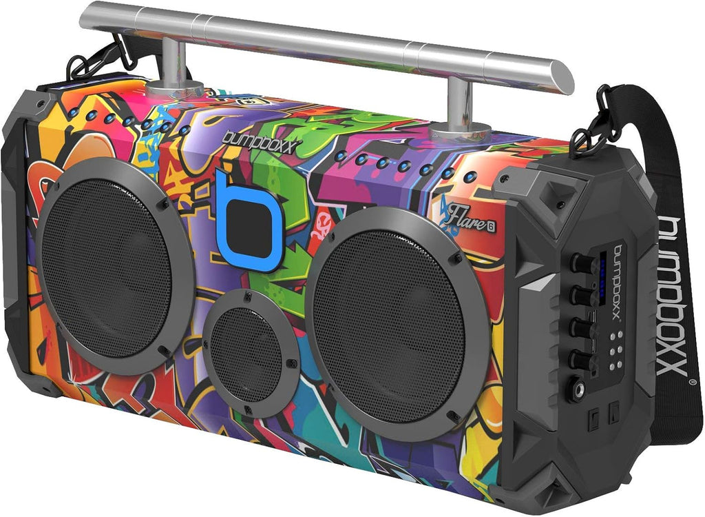 Black Graffiti Retro Bluetooth Boombox X9503