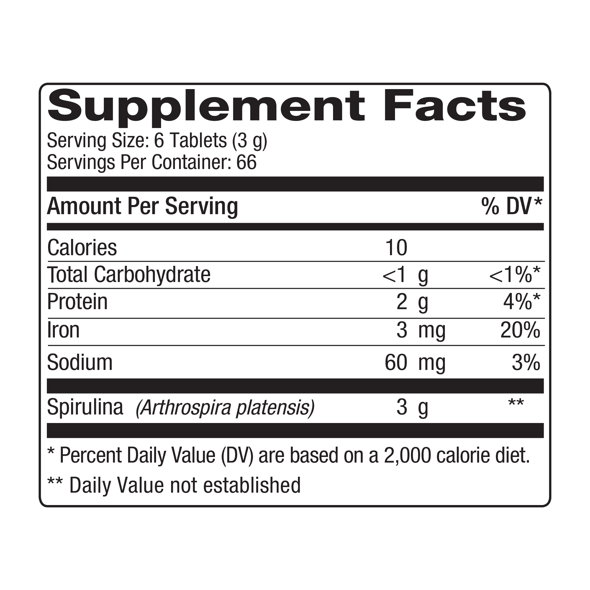 500 mg Spirulina Tablets, 400 Ct Q923