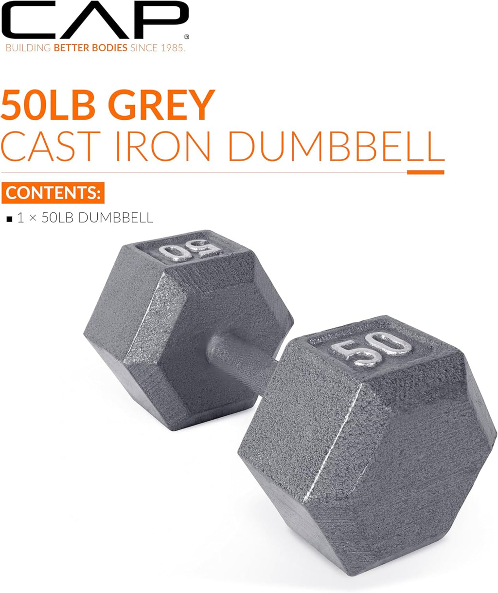 50 lb Cast Iron Hex Dumbbell Z647674