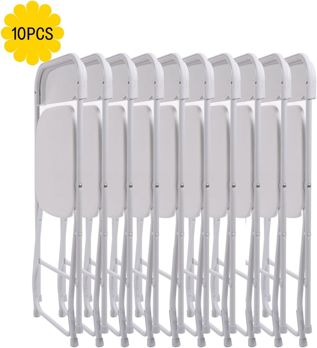 10-Pack White Plastic Folding Chair R575