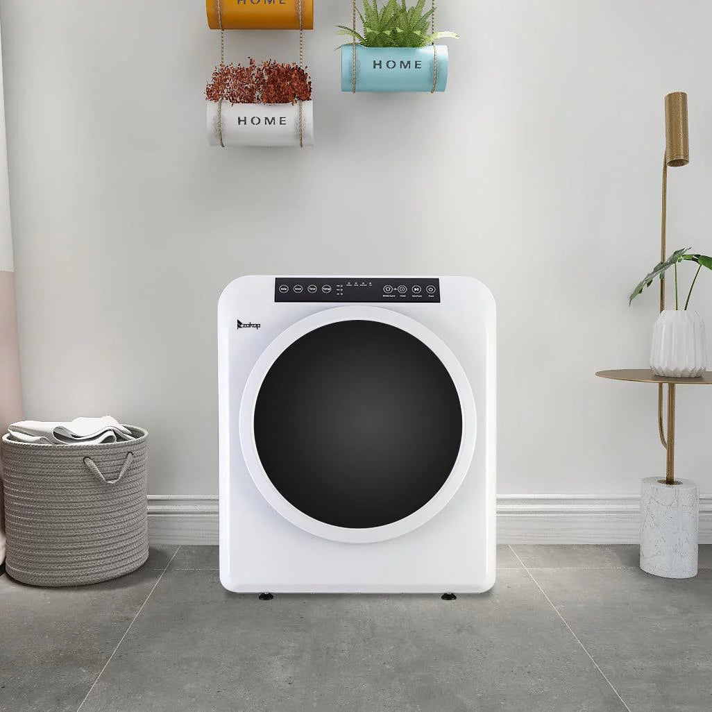 Compact Electric Clothes Dryer 13lbs Capacity Stainless Steel White N338