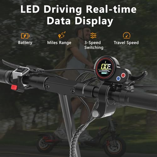800W 28 MPH 25 Miles Range 10" Air Tires Folding Electric Scooter P657