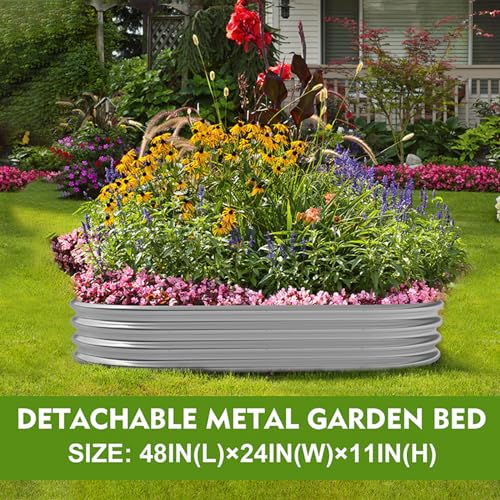 Metal Raised Garden Bed 2Sets Galvanized Planter Box R492