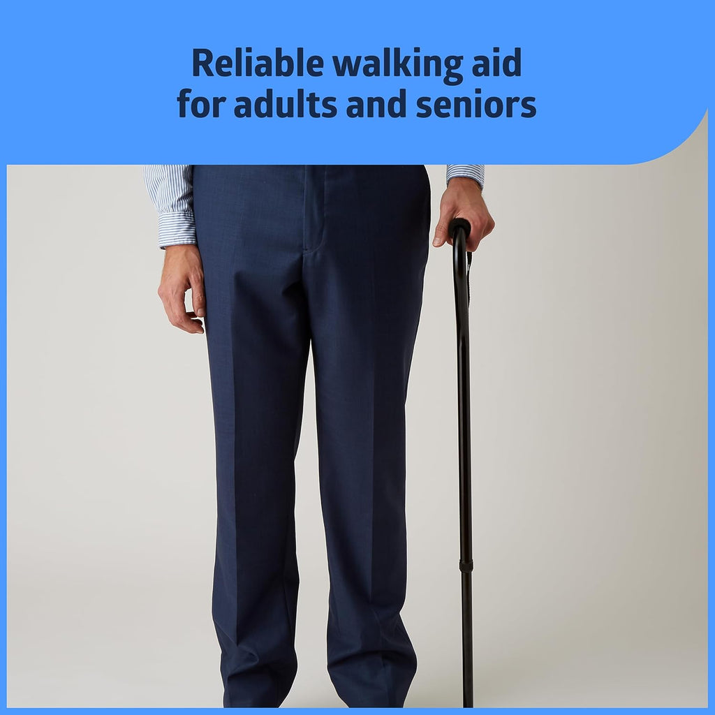 Black Aluminum Offset Walking Cane F179