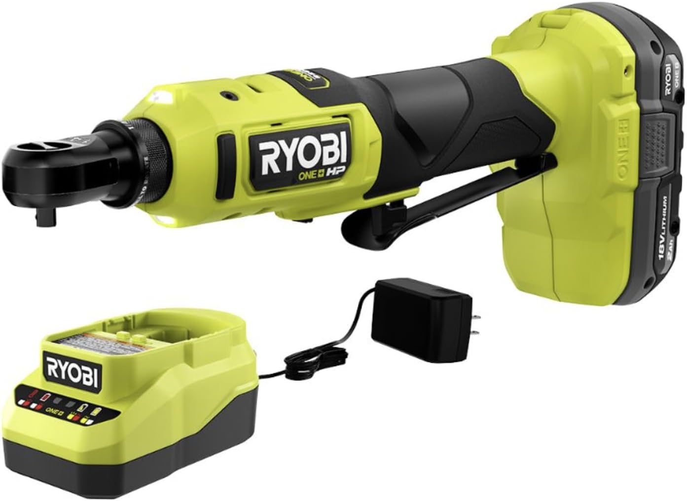 18V 1/4" Brushless Cordless Compact Electric Ratchet Kit with 2.0Ah Lithium Battery and Charger D421