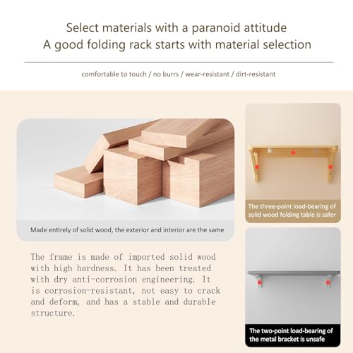 Solid Wood Wall Mounted Folding Desk 100*50CM C7730