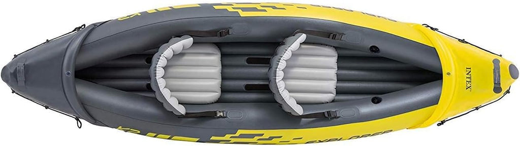 Yellow 2 Person Inflatable Kayak with Aluminum Oars & Air Pump T252392