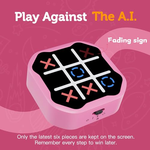 Purple Handheld Electronic Tic Tac Toe Game L3647