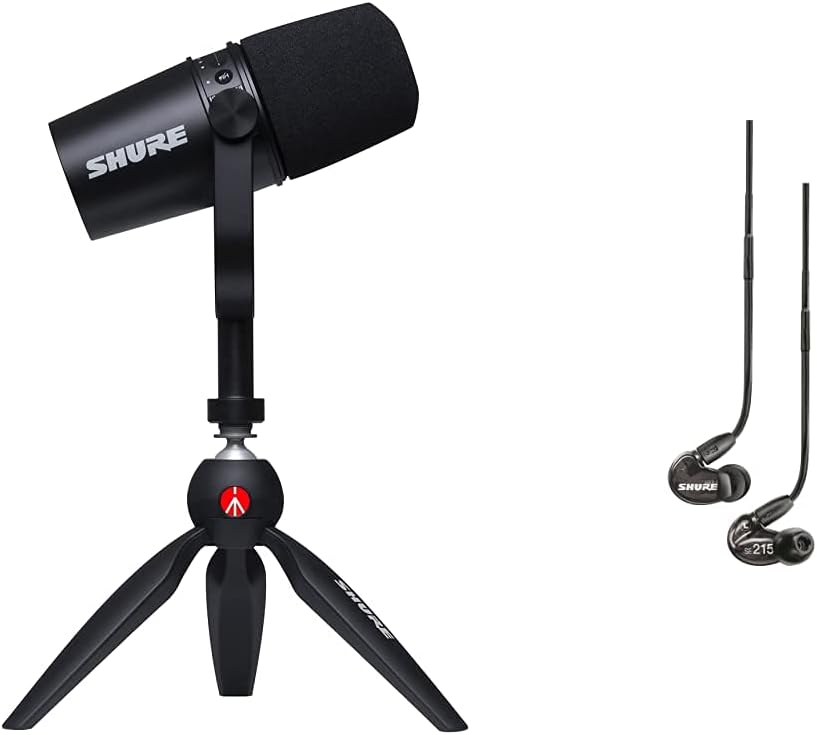 Black Dynamic Microphone and Professional In-Ear Headphones N406199