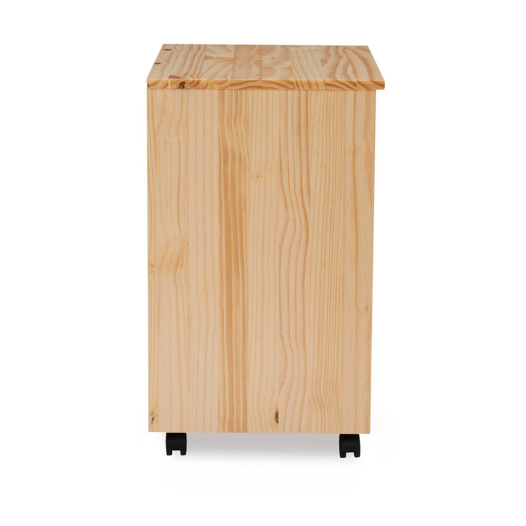 Natural Linon Six Drawer Wide Roll Cart H6579