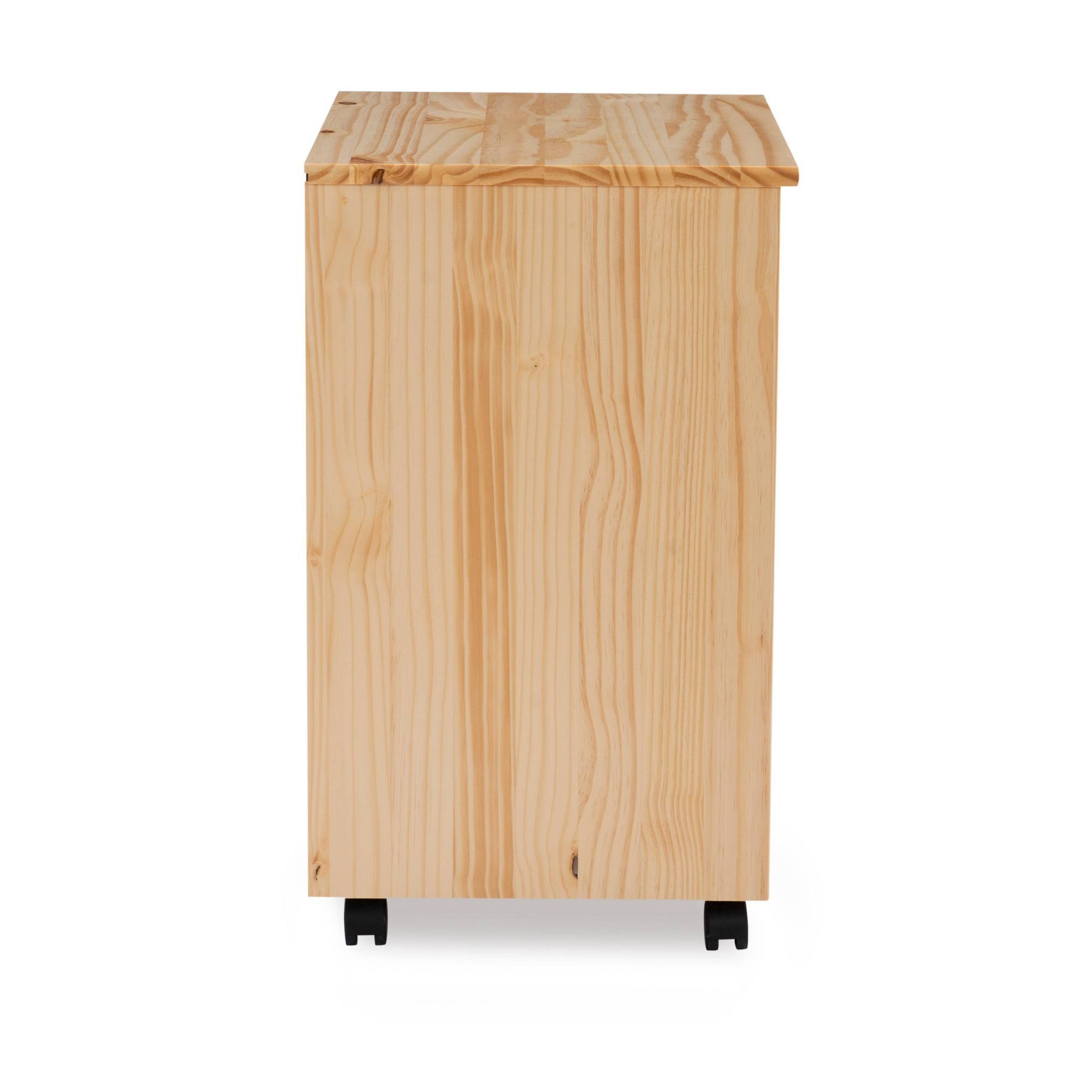 Natural Linon Six Drawer Wide Roll Cart H6579
