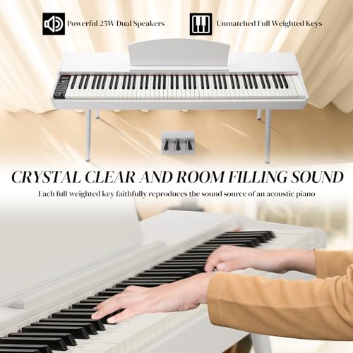Black 88-Key Weighted Action Electric Piano with 3-Pedal Unit P123