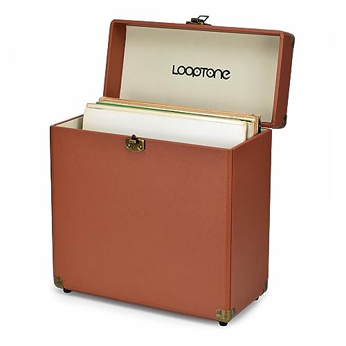 Retro Vinyl Record Storage Carrying Case, Holds 30 Albums, Large Size Carrier Suitcase D732