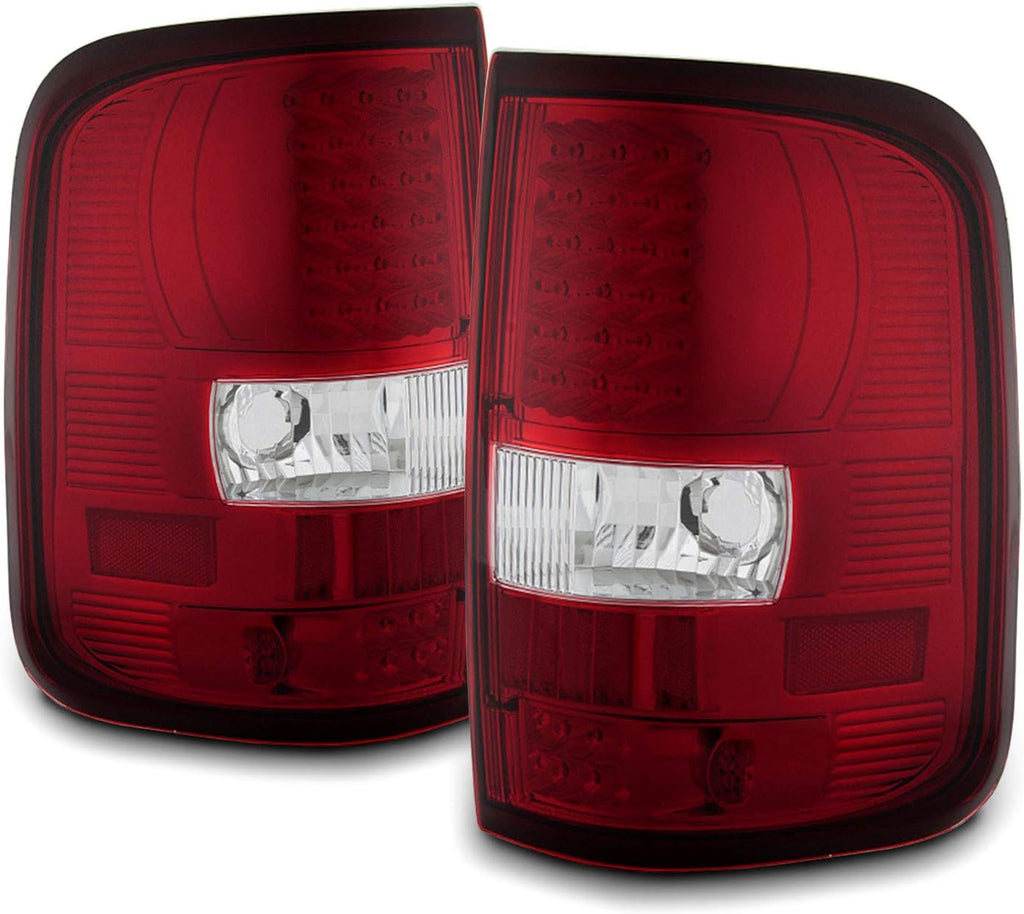 Chrome Headlights and Red Clear Tail Brake Lights Pair J8830