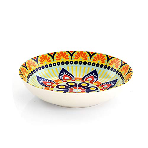 16 Piece Multicolored Round Stoneware Dinnerware Set T1744