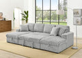 Grey Oversized U Shaped Sleeper Sofa with Double Storage Chaise J139