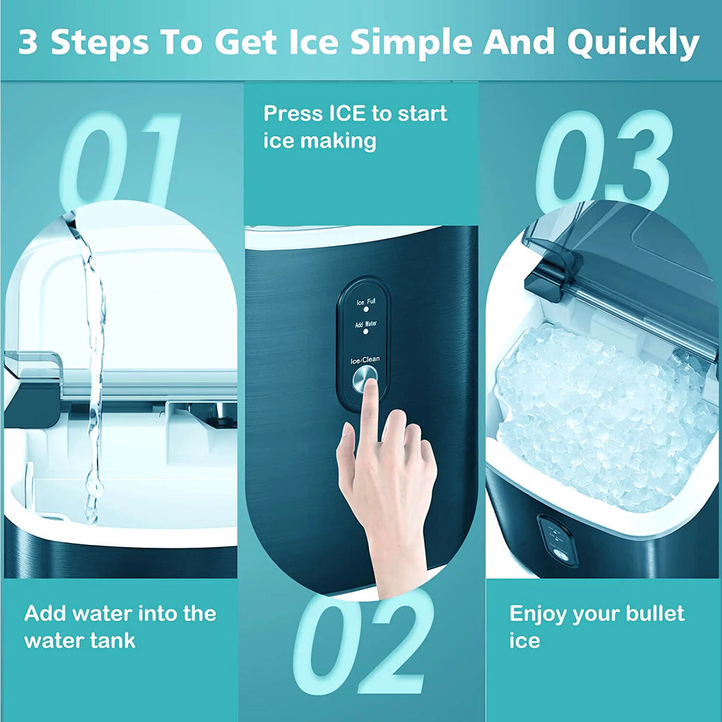 Black Nugget Ice Maker Countertop Y202526