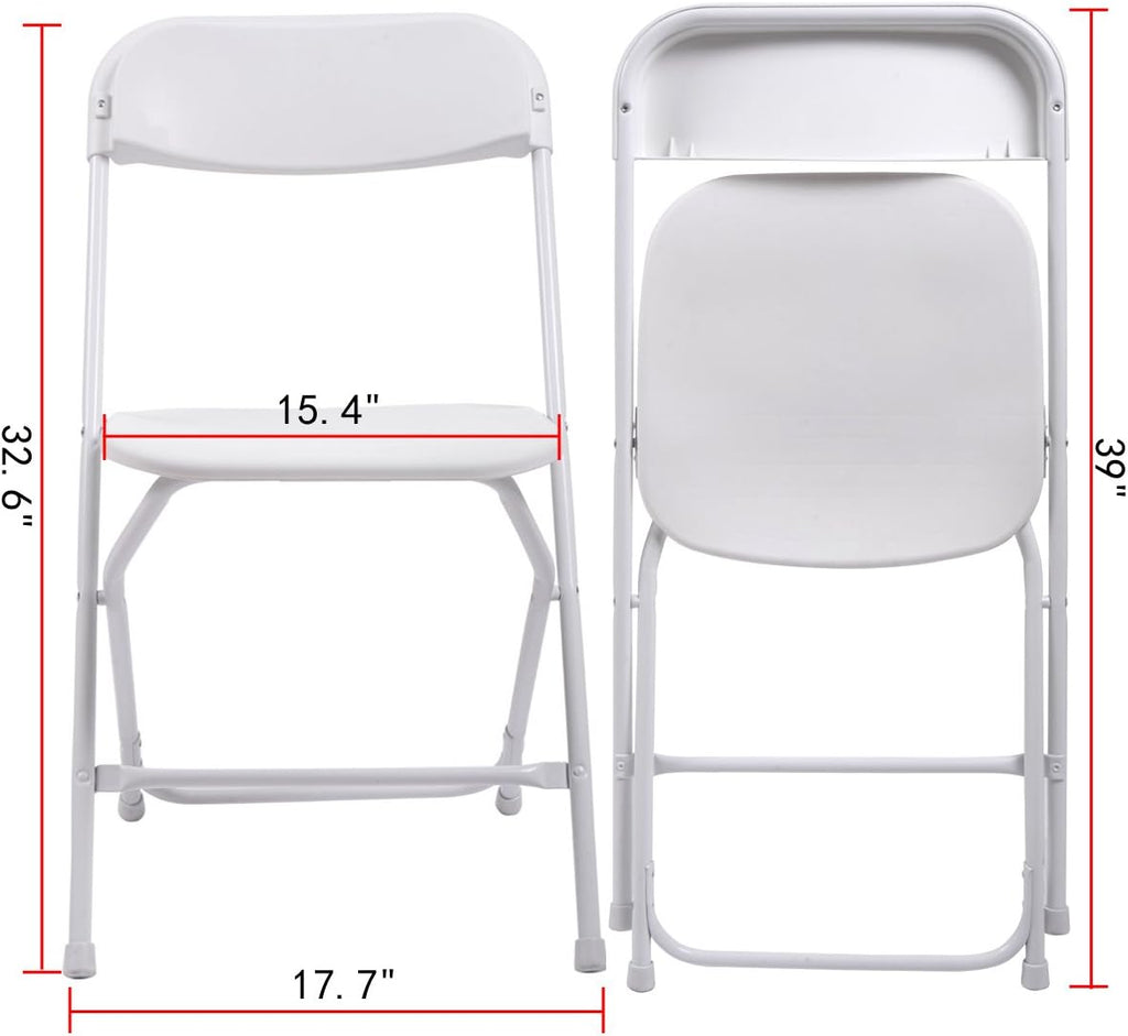 10-Pack White Plastic Folding Chair R575