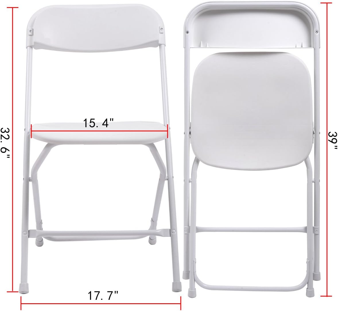 10-Pack White Plastic Folding Chair R575