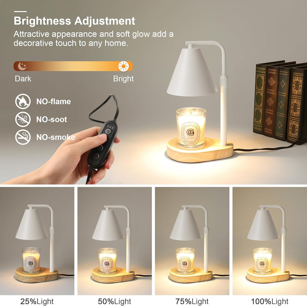 Candle Warmer Lamp with Timer, Adjustable Height Dimmable, 2 Bulbs C28190