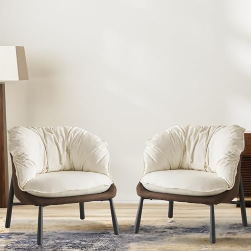 Black & Gray Velvet Barrel Chair with Metal Legs J433369