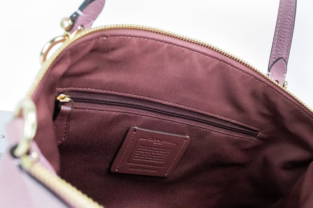 True Pink Pebbled Leather Top Zip Satchel Crossbody Handbag S793243