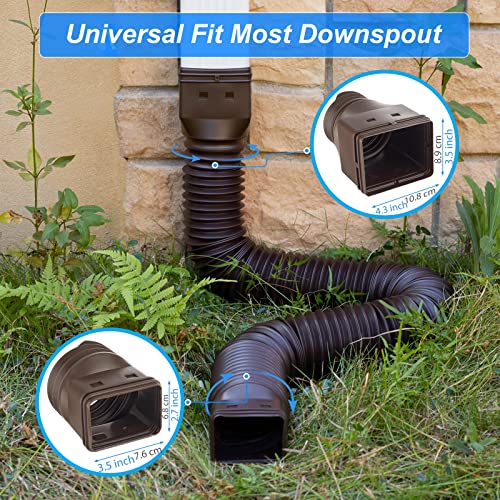 2 Pack Flexible Rain Gutter Downspout Extenders Black U773502