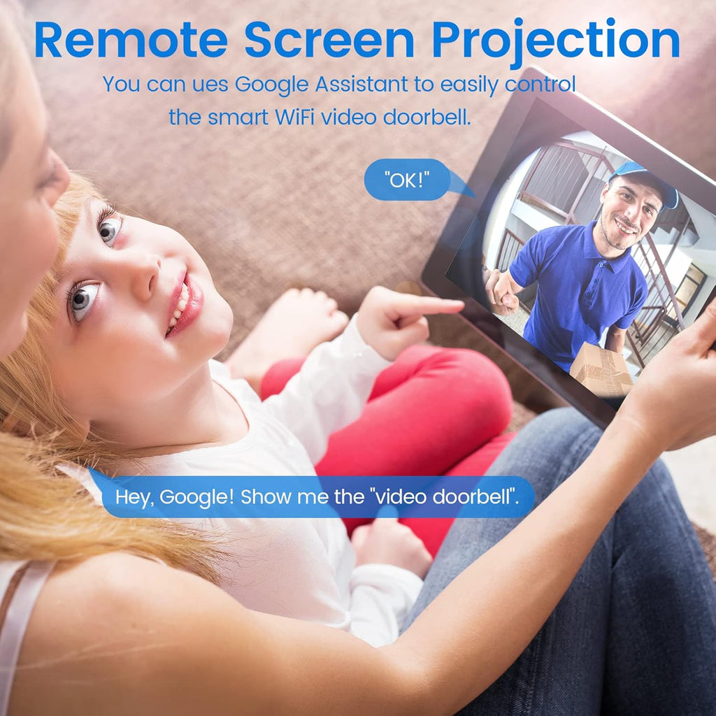 Video Doorbell Camera with Two-Way Audio, 1080P HD, PIR Motion Detection, Solar Energy A984