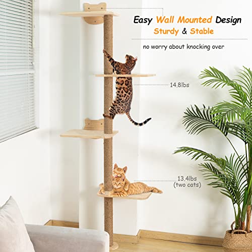 73 inch Cat Tree Wall Mounted Scratching Post P953816