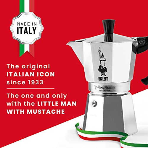 Moka Express 3 Cups Stovetop Espresso Maker, Aluminium U63855