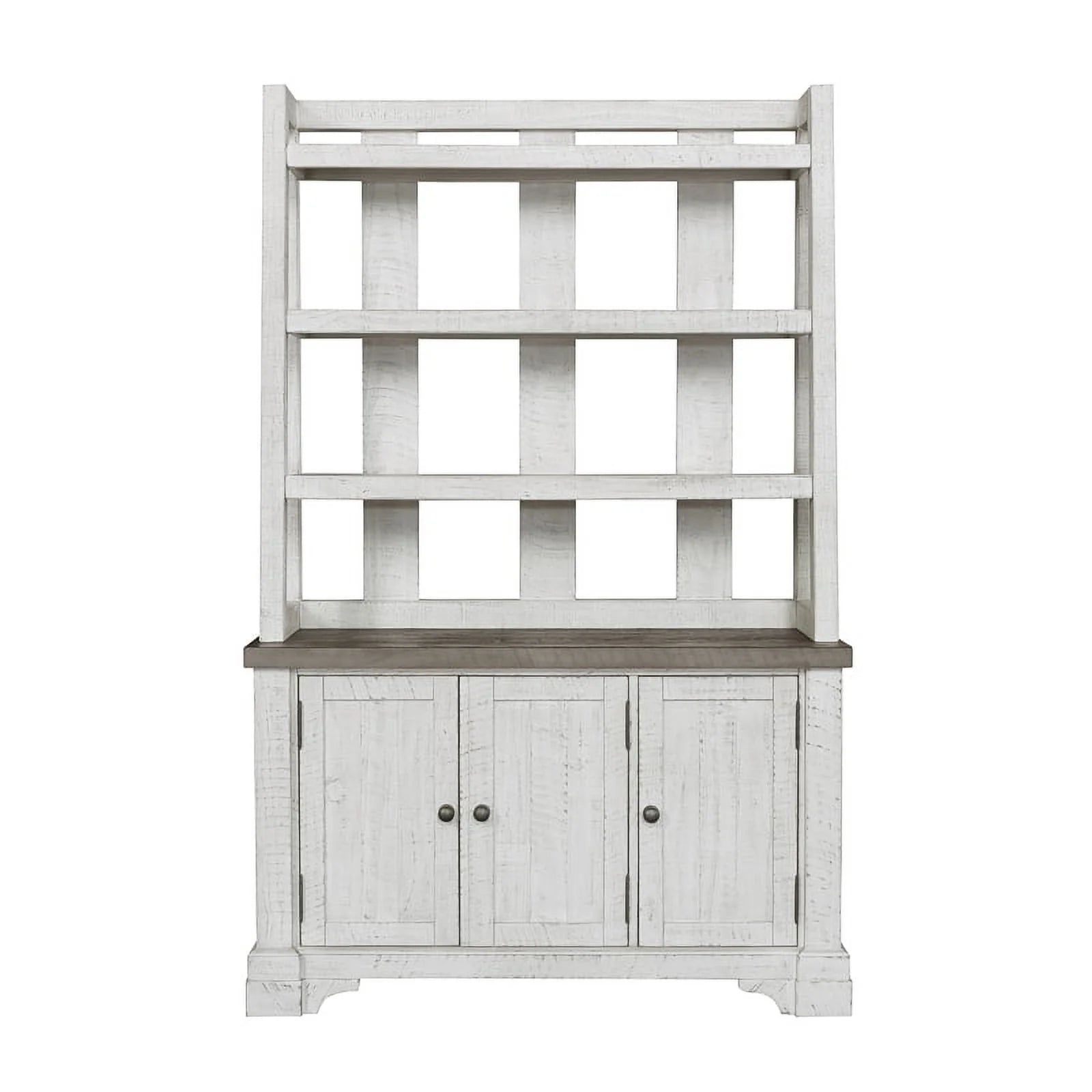 White Wood Credenza with Hutch B5465