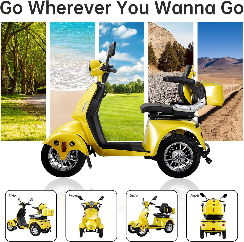 Heavy Duty 4-Wheel 3 Speed Mobility Scooter 500 lbs. Weight Capacity Z784