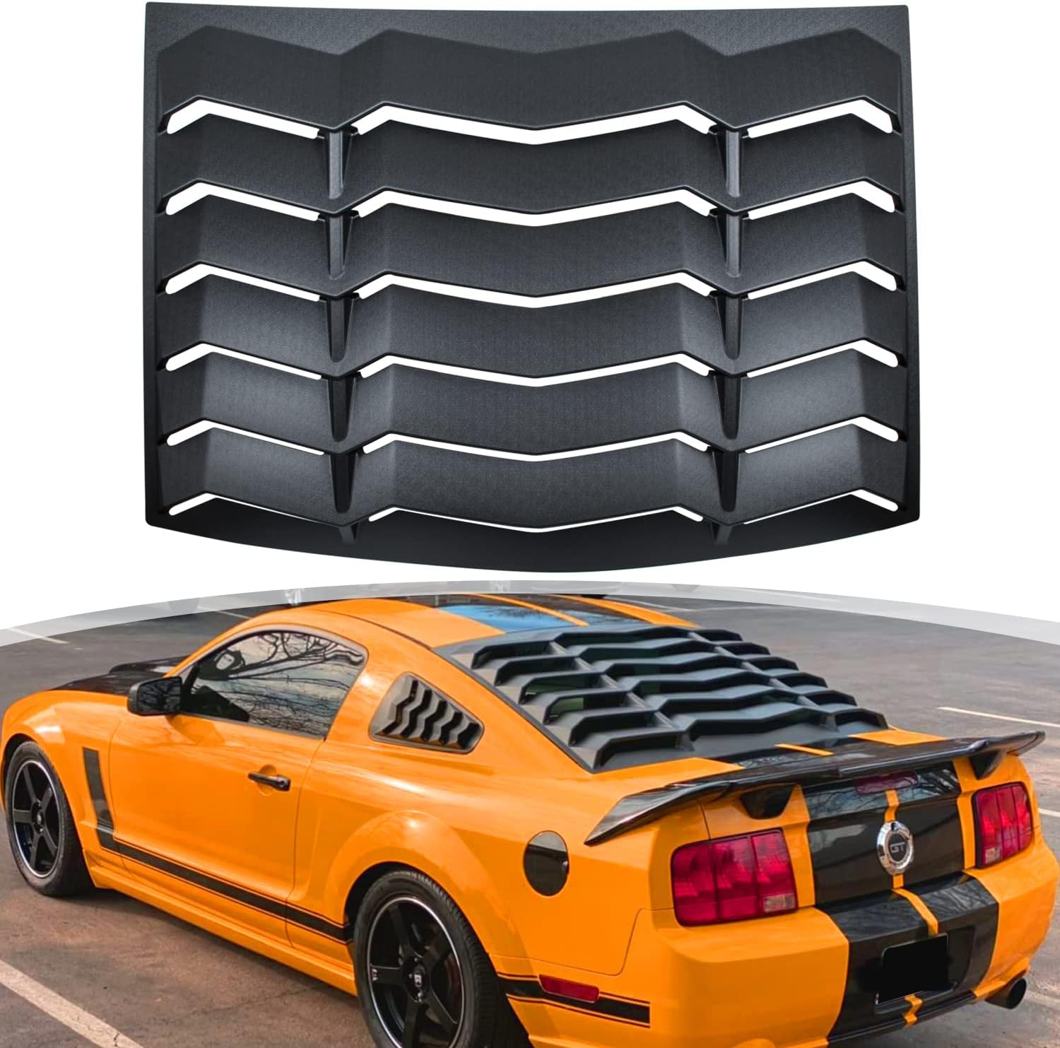 Matte Black ABS Rear Window Louver for Ford Mustang 2005-2014 U1011