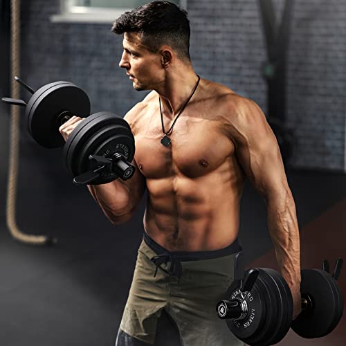 16"/20" Loadable Dumbbells Pairs Commercial Grade Olympic Dumbbell Bar Handle Y744