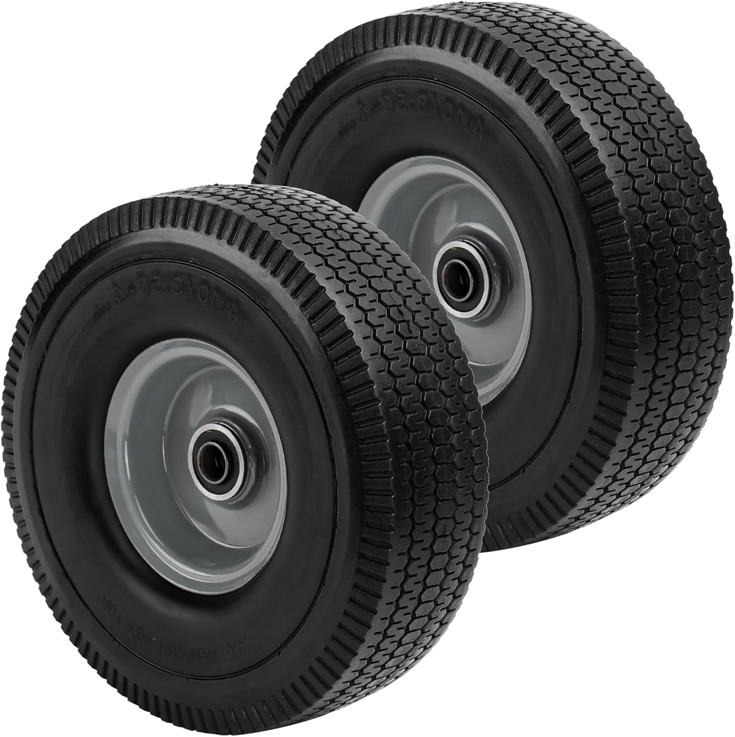 10x3.50-4" Solid Heavy Duty PU Tire and Wheel with 5/8" Axle Bore Hole, 2.2" Offset Hub X2137