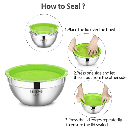 7 Piece Stainless Steel Mixing Bowls Set with Lids E528