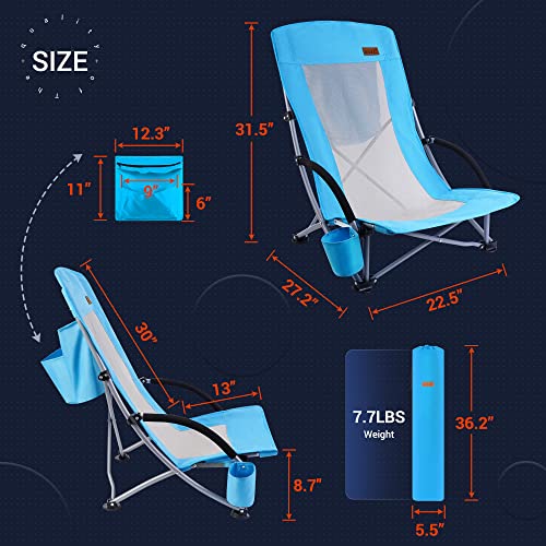 Set of 2 Orange Beach Chair with Cooler and Carry Bag I193