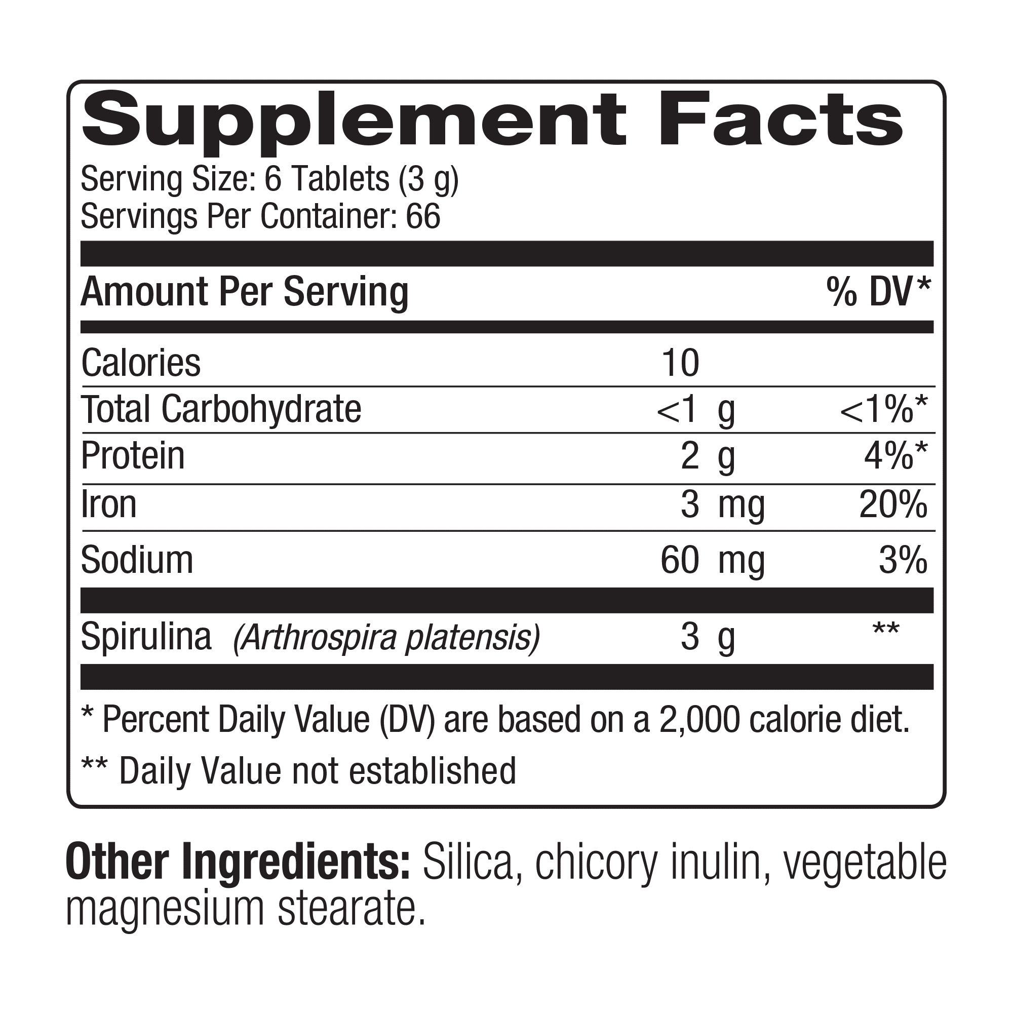 500 mg Spirulina Tablets, 400 Ct Q923