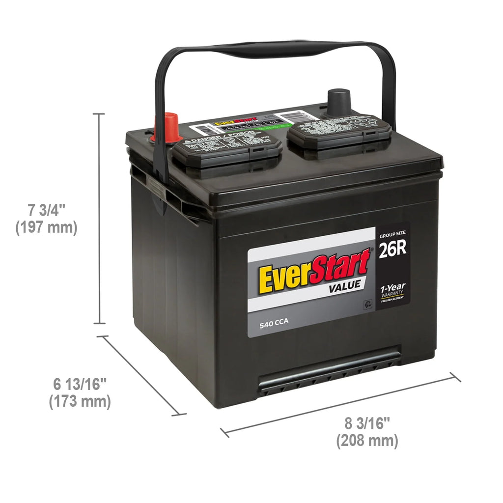Group Size 26R 12 Volt 540 CCA Lead Acid Automotive Battery C4048
